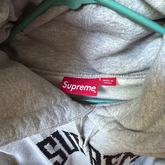 Supreme Rhinestone Shadow Hooded 2022, Sweatshirt 'Heather Grey' , XL - Picture 8 of 16